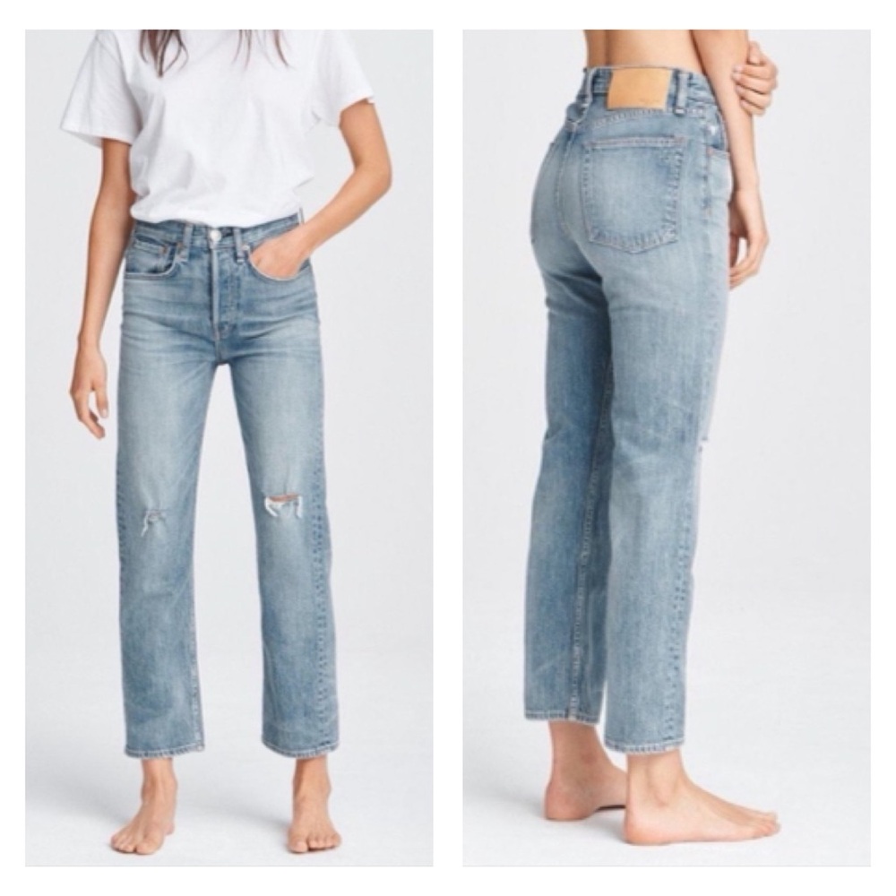 Rag & Bone Maya High Rise Ankle Straight Jeans in Orian Wash